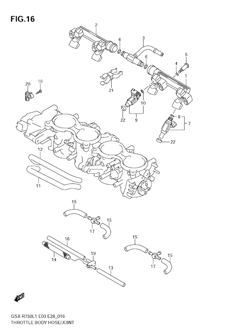 THROTTLE BODY HOSE/JOINT (E28)
