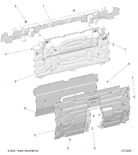 BODY, REAR CLOSEOFF, CENTER PANELS - Z23RGC2KAJ/BJ (C703295)