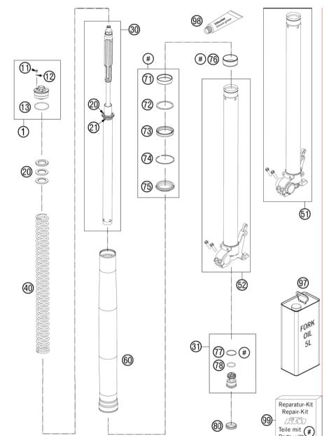 FRONT FORK DISASSEBLED             