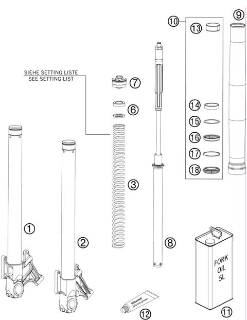 FRONT FORK DISSASSEMBLED           