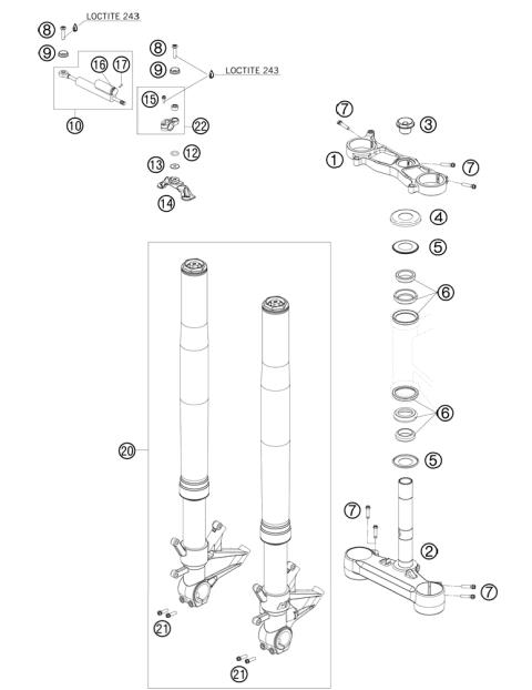 FRONT FORK, TRIPLE CLAMP           