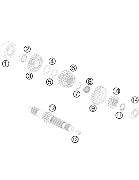 TRANSMISSION I - MAIN SHAFT        