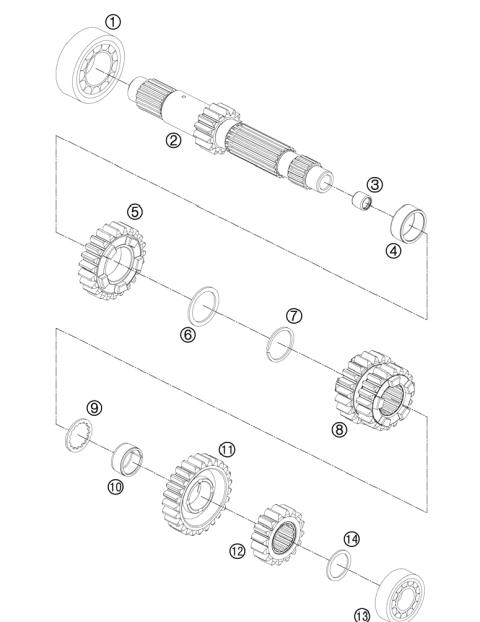 TRANSMISSION I - MAIN SHAFT        