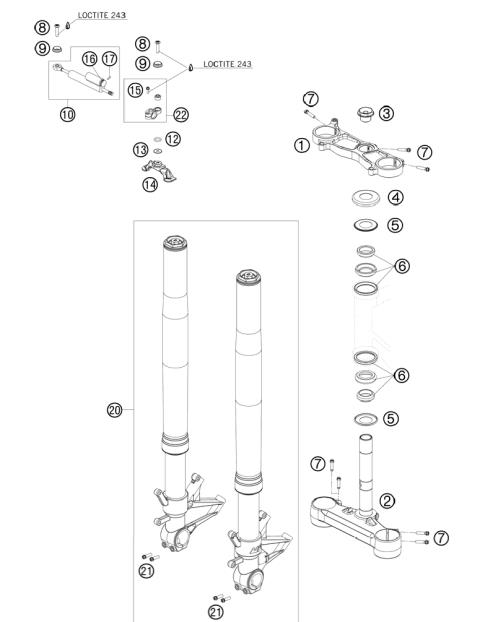 FRONT FORK, TRIPLE CLAMP           