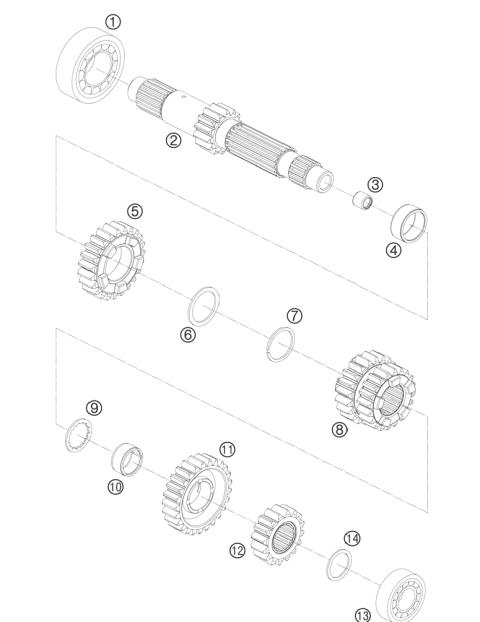 TRANSMISSION I - MAIN SHAFT        