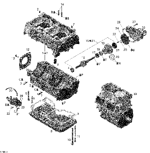 01- Crankcase, Water Pump And Oil Pump