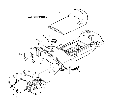 BODY, SEAT, FUEL TANK and CONSOLE - S12WB1ASA/AEA (49SNOWSEAT09120)