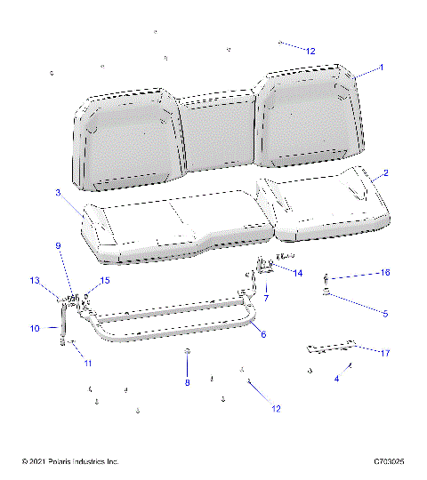 BODY, SEAT ASM. REAR - R25RSE99NP (C703025)