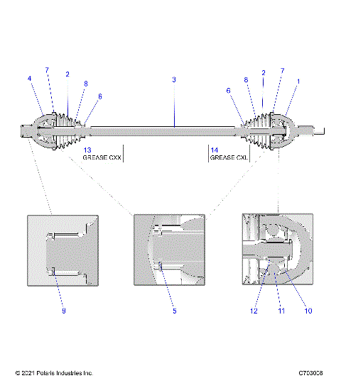 DRIVE TRAIN, HALF SHAFT, REAR - Z25S4D92AA/AL/BA/BF/AF/BL (C703008)