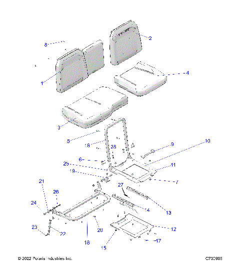 BODY, SEAT ASM. AND SLIDER - R25RSF99AY/AL (C730906)
