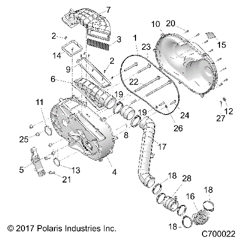 DRIVE TRAIN, CLUTCH COVER AND DUCTING - R18RRU99AS/BS (C700022)