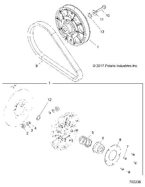 DRIVE TRAIN, SECONDARY CLUTCH - R19RVA87A1/B1/EA9/AH/B9/BH (702236)