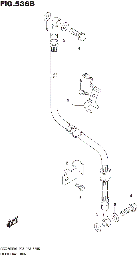 FRONT BRAKE HOSE (GSX250RM0 P33)