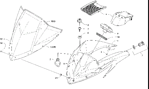 WINDSHIELD AND INSTRUMENTS ASSEMBLIES [107006]
