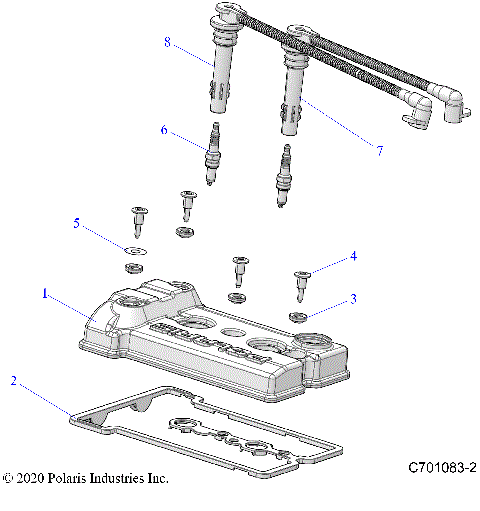 ENGINE, VALVE COVER, SPARKPLUGS and WIRES - Z21ASE99F5/S99C5/E5 (C701083-2)