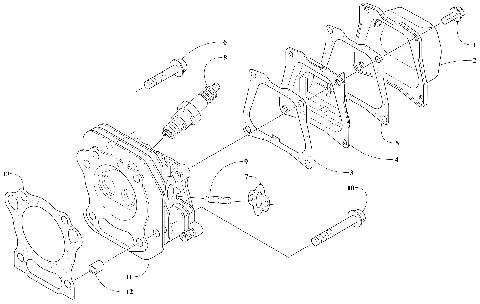 CYLINDER HEAD AND AIR BREATHER ASSEMBLY [107330]