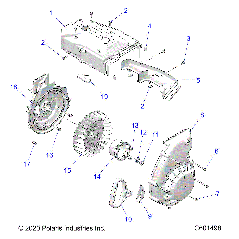ENGINE, BLOWER HOUSING and RECOIL STARTER -  S22CBU5TSL (C601498)