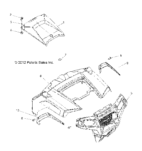 BODY, HOOD and FRONT BODY WORK - R13VH57FX (49RGRHOOD13RZR570I)