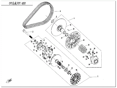 CLUTCH & CVT ASSY. (18g WEIGHT ROLLER)