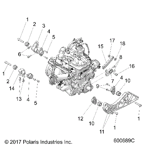 ENGINE, MOUNTING & LONG BLOCK - S23FJE8PS/8PE (600689C)