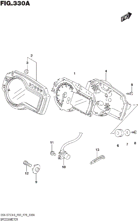 SPEEDOMETER (GSX-S750L6 E03)