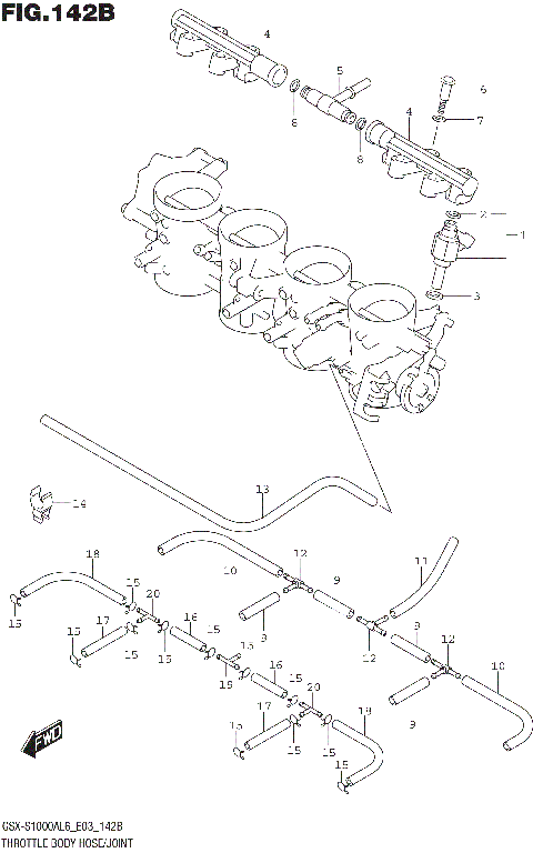 THROTTLE BODY HOSE/JOINT (GSX-S1000AL6 E33)