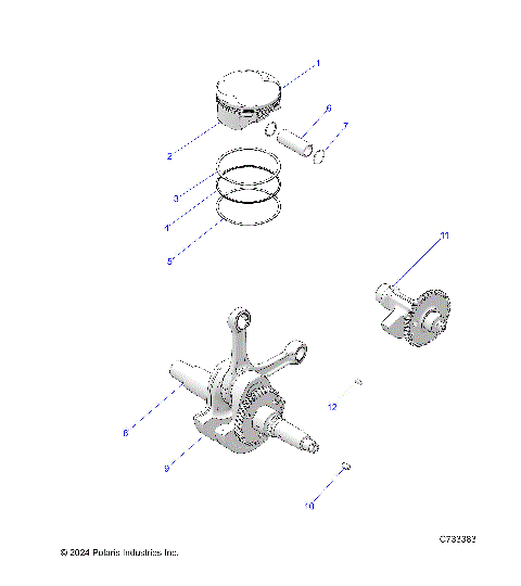 ENGINE, CRANKSHAFT, PISTON AND BALANCE SHAFT - R25M4U57Z5/B5/Z6/B6 (C733383)