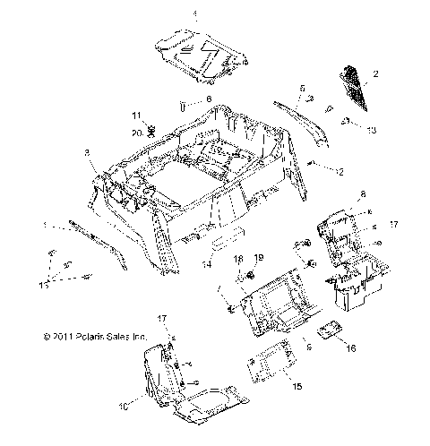 BODY, REAR RACK and FENDERS - R12VH57AD (49RGRRACKMTG12RZR570)