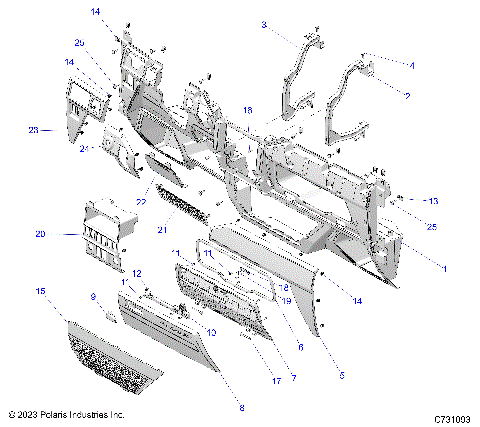 BODY, DASH, LOWER - R25X6W1RB9/BD/BM (C731093)