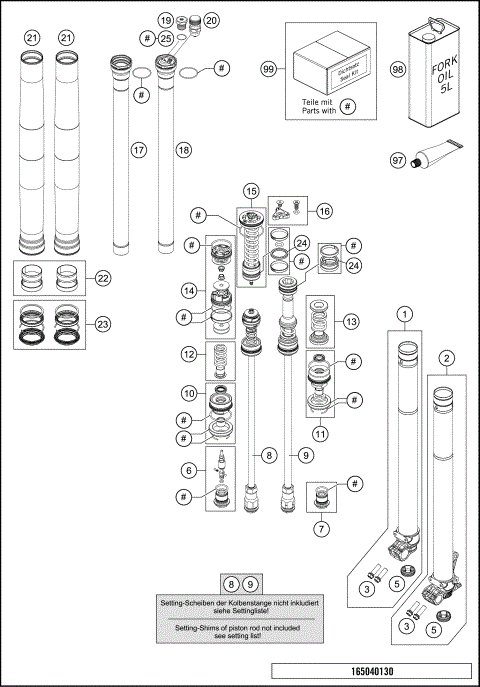 FRONT FORK DISASSEMBLED