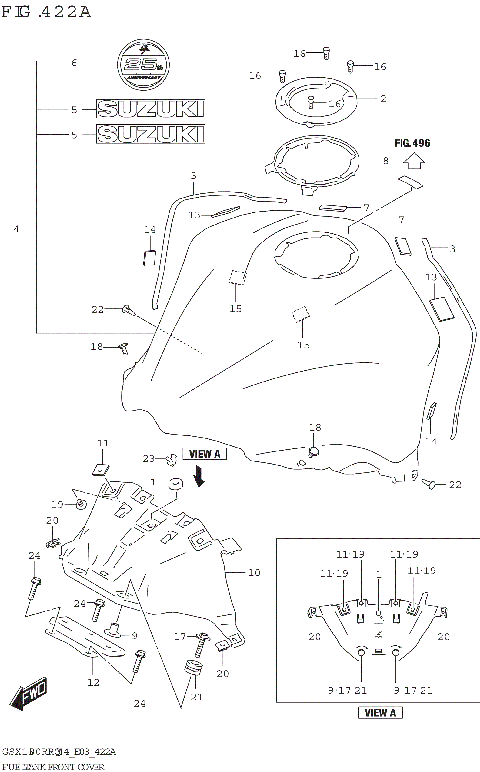 FUEL TANK FRONT COVER (E33)