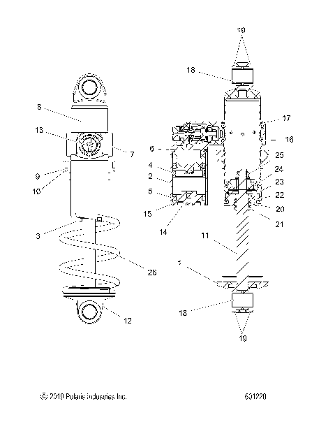 SUSPENSION, SHOCK, FRONT TRACK - S20EFT8PS/EFN8PS (601220)
