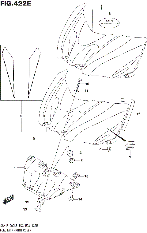 FUEL TANK FRONT COVER (GSX-R1000AL6 E33)