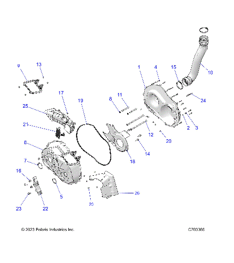 DRIVE TRAIN, CLUTCH COVER AND DUCTING - Z25NMF99A4/A5/B4/B5 (C703366)