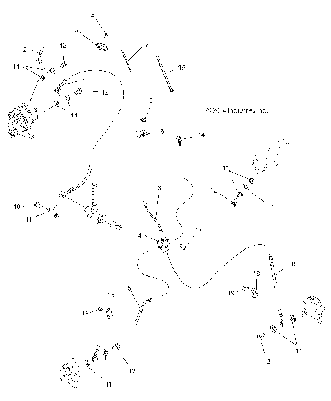 BRAKES, BRAKE LINES - A15SHS57CS (49ATVBRAKELINE15570SP)