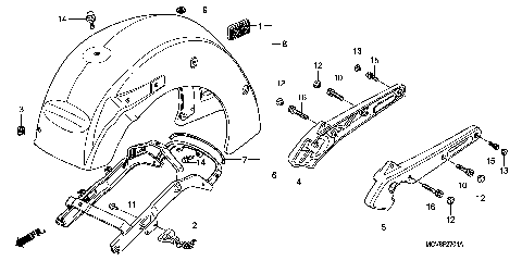 REAR FENDER@GRAB RAIL