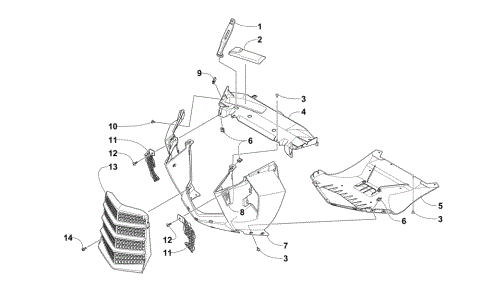 FRONT FACIA AND CENTER SKID PLATE ASSEMBLY