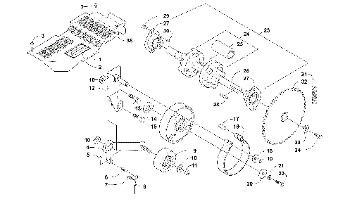 DRIVE TRAIN SHAFT AND BRAKE ASSEMBLIES [104830]