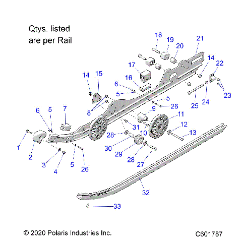 SUSPENSION, RAIL BEAM, LH/RH - S22CBA5TSL (C601787)