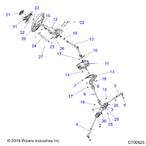 STEERING, STEERING ASM. - R21RRK99A9/AP/AW/B9/BP/BW (C700625)