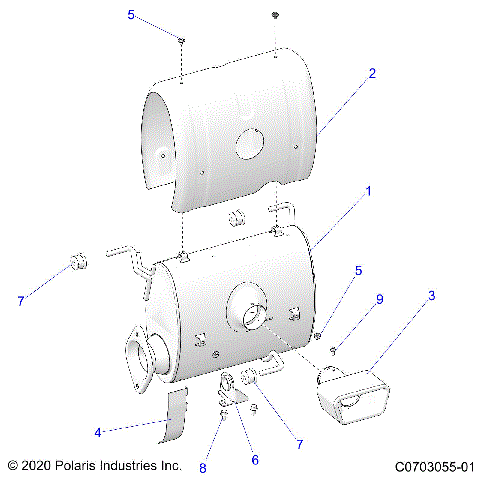 ENGINE, EXHAUST SYSTEM, SILENCER AND RELATED - Z23RMU2KAN/BN (C0703055-01)