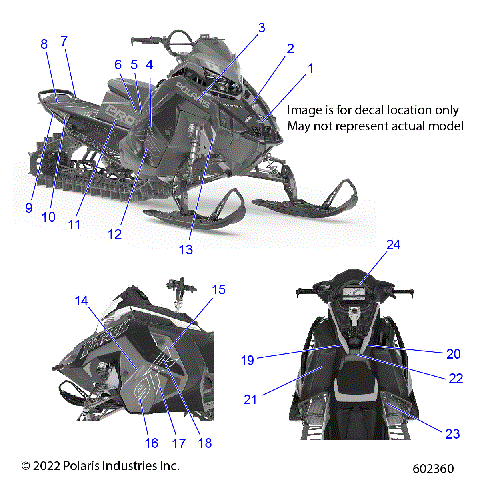 BODY, DECAL, BLACK SIDE PANEL W/BLUE ACCENT - S23TFM9BS (602360)