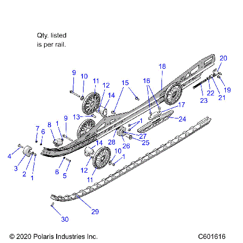 SUSPENSION, RAIL BEAM LH/RH - S24TLC8MS/8ME (C601616)