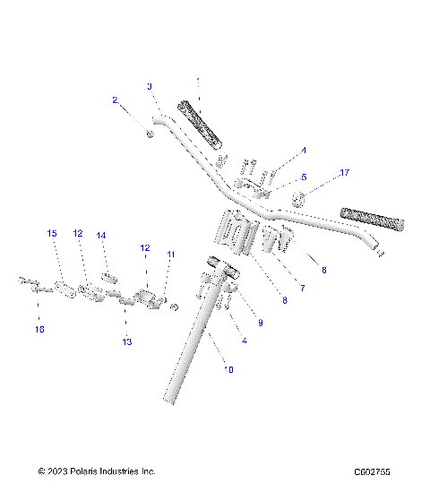 STEERING, UPPER and HANDLEBAR ASM. - S25AJT6REL (C602755)
