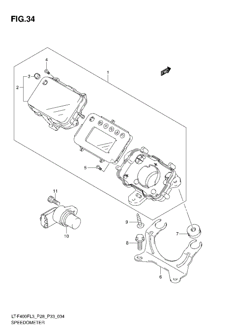 SPEEDOMETER (LT-F400FL3 P28)