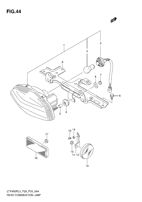 REAR COMBINATION LAMP (LT-F400FZL3 P28)