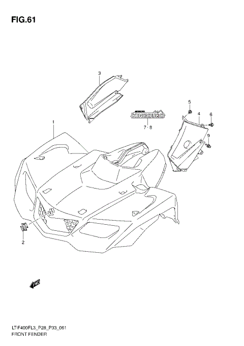 FRONT FENDER (LT-F400FZL3 P33)