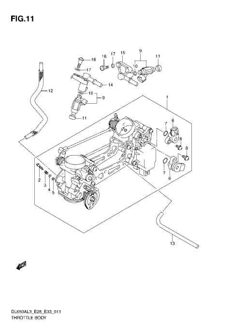 THROTTLE BODY (DL650AL3 E28)