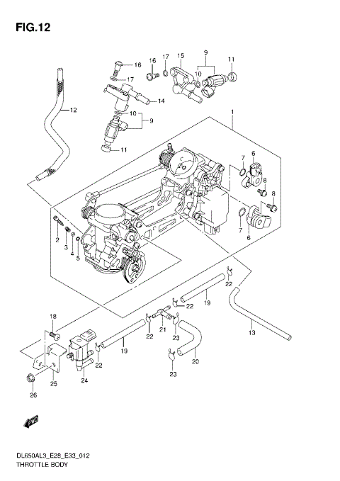 THROTTLE BODY (DL650AL3 E33)