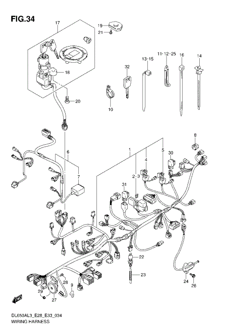 WIRING HARNESS (DL650AL3 E28)